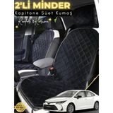 Mircem Toyota Corolla Uyumlu 2'Li Süet Oto Koltuk Minderi | Terletmez | Universal | Oto Aksesuar | A10 Siyah