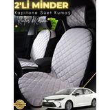 Mircem Toyota Corolla Uyumlu 2'Li Süet Oto Koltuk Minderi | Terletmez | Universal | Oto Aksesuar | A11 Gri