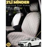Mircem Toyota Corolla Uyumlu 2'Li Süet Oto Koltuk Minderi | Terletmez | Universal | Oto Aksesuar | A12 Bej