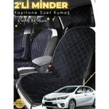 Mircem Toyota Corolla Uyumlu 2'Li Süet Oto Koltuk Minderi | Terletmez | Universal | Oto Aksesuar | A6 Siyah