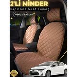 Mircem Toyota Corolla Uyumlu 2'Li Süet Oto Koltuk Minderi | Terletmez | Universal | Oto Aksesuar | A9 Kahverengi