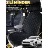 Mircem Toyota Rav 4 Uyumlu 2'Li Süet Oto Koltuk Minderi | Terletmez | Universal | Oto Aksesuar | A10 Siyah