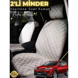 Mircem Toyota Rav 4 Uyumlu 2'Li Süet Oto Koltuk Minderi | Terletmez | Universal | Oto Aksesuar | A8 Bej