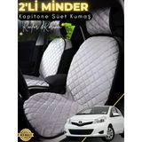 Mircem Toyota Yaris Uyumlu 2'Li Süet Oto Koltuk Minderi | Terletmez | Universal | Oto Aksesuar | A11 Gri