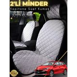 Mircem Toyota Yaris Uyumlu 2'Li Süet Oto Koltuk Minderi | Terletmez | Universal | Oto Aksesuar | A7 Gri