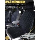 Mircem Volkswagen Jetta Uyumlu 2'Li Süet Oto Koltuk Minderi | Terletmez | Universal | Oto Aksesuar | A2 Siyah