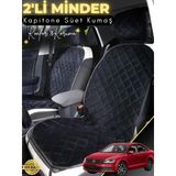 Mircem Volkswagen Jetta Uyumlu 2'Li Süet Oto Koltuk Minderi | Terletmez | Universal | Oto Aksesuar | A6 Siyah