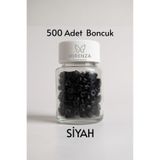 mirenza cosmetic Silikon Mikro Kaynak Boncuğu Siyah Renk Saç Boncuğu