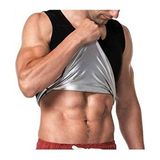 Miresa Erkek Sauna Termal Atlet Siyah Renk Polymer Kumaş Korse Etkili Hafif Tasarım - XL