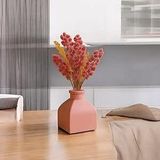 Mireva- Mini Pembe Dekoratif Vazo 7 cm – Kurutulmuş Çiçek Vazosu, Taş Dokulu Mat Bud Vase, Masa ve Raf İçin Minimalist Ev Dekoru