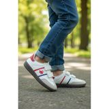 Mireva Unisex Cırtlı Hafif Esnek Rahat Tabanlı Çocuk Sneaker Spor Ayakkabı - Beyaz-Kırmızı - Beyaz - Kırmızı