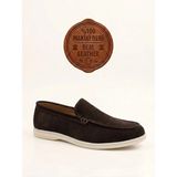 Mirglart BA0252 %100 Içi Dışı Hakiki Deri Erkek Kahverengi Süet Casual Loafer Termo Taban Ayakkabı