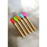 Mirilliahome 5'li Bambu Saplı Renkli Silikon Spatula Seti