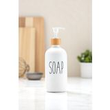 Mirilliahome Cam Sıvı Sabunluk 500 ml Beyaz Banyo ve Mutfak Sabun Şişesi