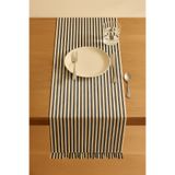 Mirilliahome Fırfırlı Lacivert Çizgili Keten Runner 40x150 Cm