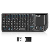 Miritz Ultra İnce Mini Kablosuz Klavye, Dokunmatik Yüzeyli, 2.4G ve Bluetooth 5.1 Çift Modlu iPad/Windows/Android/Mac, USB-C Şarj Edilebilir, Seyahat/Ofis için Taşınabilir, Siyah