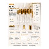 Mirkimya 15 ml Cam Parfüm Şişesi 10’lu Set – Gold Sprey Başlıklı, Yeniden Doldurulabilir Boş Parfüm Şişesi
