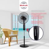 Mirkraft FS-M40BR 16'' Manuel Ayaklı Vantilatör 50 W Güçlü ve Kompakt Tasarım - Siyah - Siyah