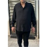 MİRMARONİ Erkek Oversize Büyük Beden Keten Görünümlü Gömlek