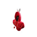MİRMERRY Kırmızı beyaz kulaklı Vites Topuz Süsü Hoodie Kapşonlu Araba Vites Poları Araç Vites Sweatshirt