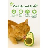 Mırnavistan Doğal Catnipli Yenilebilir Dönen Kedi Nanesi Otu Oyun Topu Top Oyuncak Kedi Yalama Topu Avokado