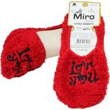 Miro Kadın Peluş Babet Çorap Renkli - 35 - 40 - Kırmızı