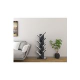 Mirobi Ağaç Kitaplık Dekoratif Kitaplık Raf Düzenleyici Kitap Rafı Antrasit