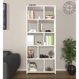 Mirobi Cordoba 5 Raflı 10 Bölmeli Kitaplık Dekoratif Modern Kitaplık, Beyaz