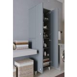Mirobi Furex 6 Raflı 2 Kapaklı Çok Amaçlı Banyo Dolabı Antrasit