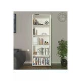 Mirobi Modern 5 Raflı Kitaplık Dekoratif Kitaplık Beyaz Mrb-Ktp-5Rf-Dkrtf