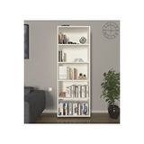 Mirobi Modern 5 Raflı Kitaplık Dekoratif Kitaplık Beyaz