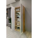 Mirobi MRB-LS-AYN-AYKBLK Lisa Boy Aynalı Çok Amaçlı Dolap Ayakkabılık Atlantik Çam Beyaz