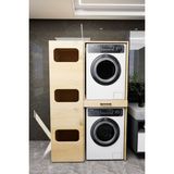 Mirobi Washbox Banyo Kirli Sepetli Çamaşır Makinası Dolabı Ve Kurutma Makinası Dolabı Çam