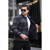 Miron Haki Lacivert Ekose Kapitone Detaylı Regular Fit CEKET-2454 - Haki - Lacivert - 2XL