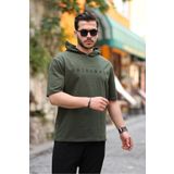 Miron Haki Originals Nakışlı Kapşonlu Iki Iplik Kısa Kollu Tişört- 2404