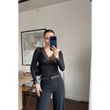 MİROR Kadın Siyah Danteli Kaşmir Bluz