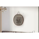 Mirora Yuvarlak Dekoratif Duvar Aynası, Yerli Ceviz, 60 Cm