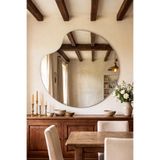 Mirror Home Decor Art Asimetrik Organik Form Yuvarlak Çerçevesiz Duvar Aynası – Dekoratif Oval Modern Salon, Antre ve Yatak Odası Aynası