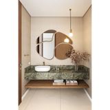 Mirror Home Decor Art Premium 3,lü Set Çerçevesiz Şık Modern Estetik Duvar Aynası Banyo Aynası Dresuar Aynası