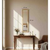 Mirrorss Ahşap Çerçeveli Dekoratif Boy Aynası 27 x 97 cm Doğal Ahşap Modern Duvar Aynası, Antre Hol Ayna