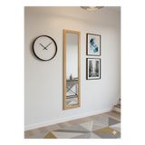 MİRRORSS Doğal ahşap çerçeve cam ayna 120 X 27 hol ayna , duvar room antre giriş salon ayna makyaz ayna