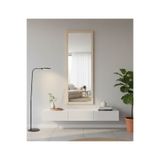 MİRRORSS Doğal ahşap çerçeve cam ayna 130 X 45 hol ayna , duvar room antre giriş salon ayna makyaz ayna