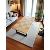 Mirrorss Doğal Orta Sehpa Vernikli 120 x 60 cm Ofis Salon Sehpası Retro Tasarım
