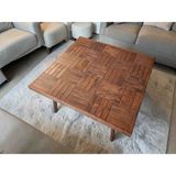 Mirrorss Orta Sehpa Ceviz Renk Kare Konik Ayak 75 x 75 Retro Tasarım Çay Kahve Sehpası