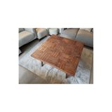 MİRRORSS Orta Sehpa Ceviz Renk Retro Tasarım Kare 90 X 90 cm ofis salon sehpası