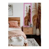 MİRRORSS Pembe Ahşap Çerçeveli Duvar Ayna Pembe121x37 Hol