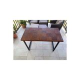 MİRRORSS Retro tasrım ceviz renk Balkon Bahçe Masası Yemek masası metla ayak 120 X 60 cm , x 75 cm