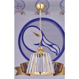 Mirsa Elektrik Tekli Kristal Avize Konik Gold - Krom - 1