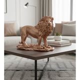 Mirsa Global Dekoratif Aslanl Biblo Ev Ofis Heykal Polyester Roz Gold