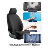 Mirsepet Oto Koltuk Kılıfı Penye Premium Tüm Araçlara Ile Uyumlu 4 Parça Set (Siyah)
